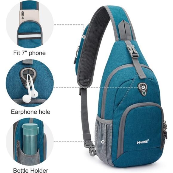 RFID Sling Bag Crossbody Sling Backpack Small Chest Shoulder Backpack Men Women - Picture 4 of 7